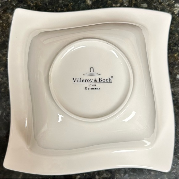 Villeroy & Boch White Sculpted Square Bowls Set of 3 Modern Porcelain - Picture 5 of 8